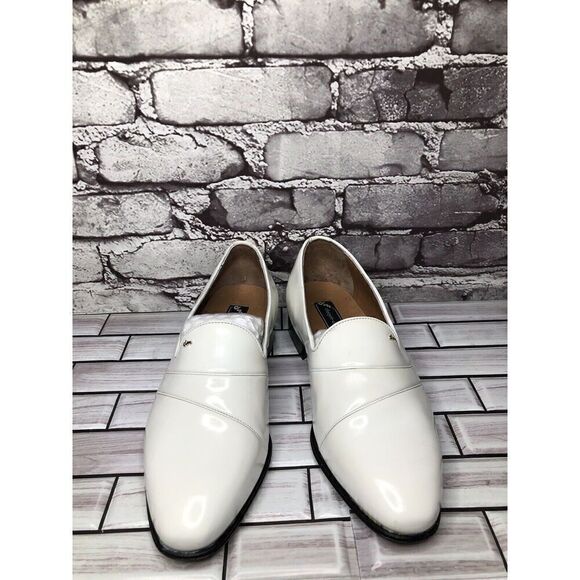 Duque Da Milano White Patent Leather Slip On Loafers Shoes Men’s Sz 6.5EE US/40 - Picture 2 of 12